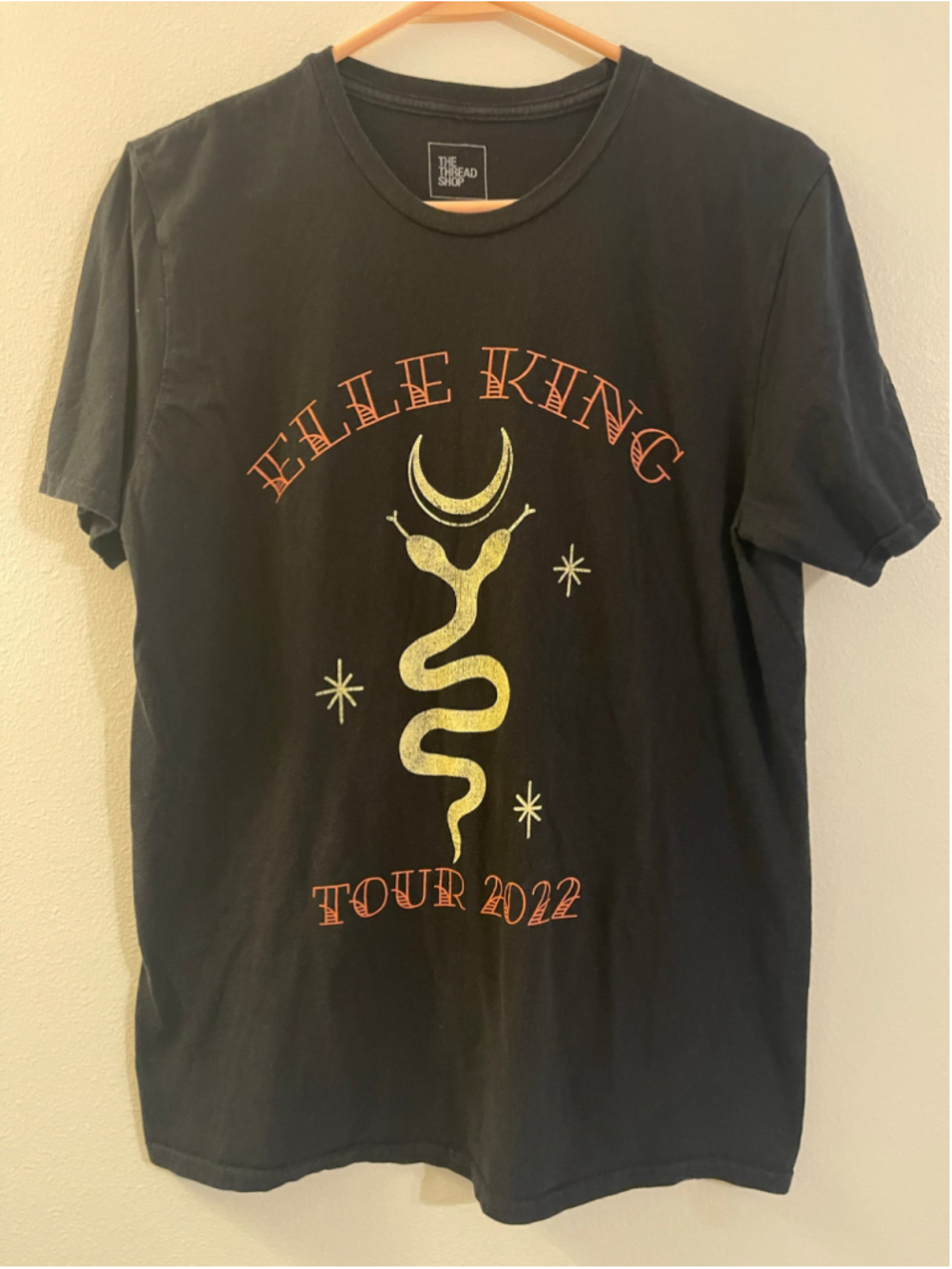 Women's Elle King Tour 2022 Graphic Tee Black Gold Size M